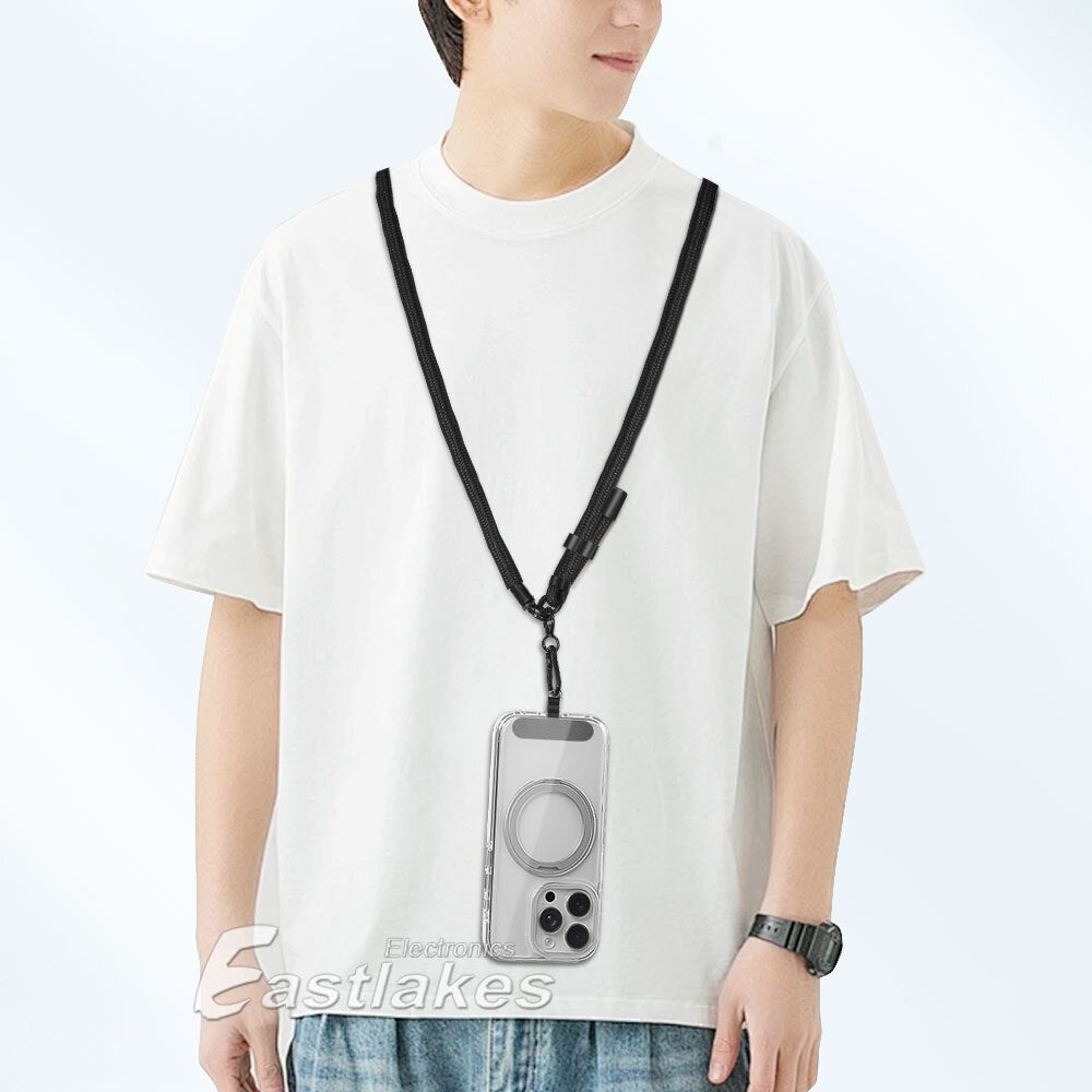 120CM Adjustable Hanging Neck Strap Mobile Phone Lanyard With Free Patch Clip OZ