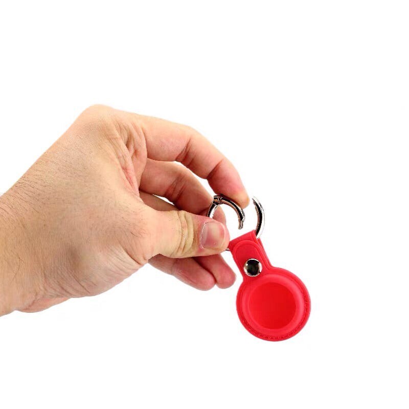 Apple Air Tag Leather Case Cover Keychain Holder Sleeve Shell Tracker Protection