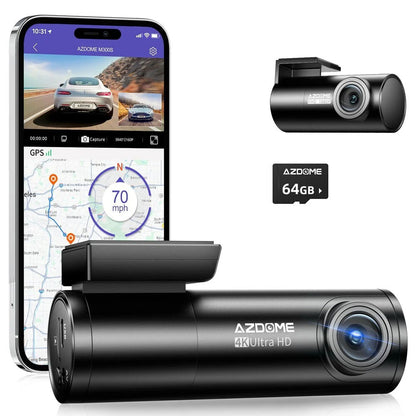 AZDOME 4K+1080P Dual Dash Cam 5G WiFi GPS Front+Rear Parking Mode
