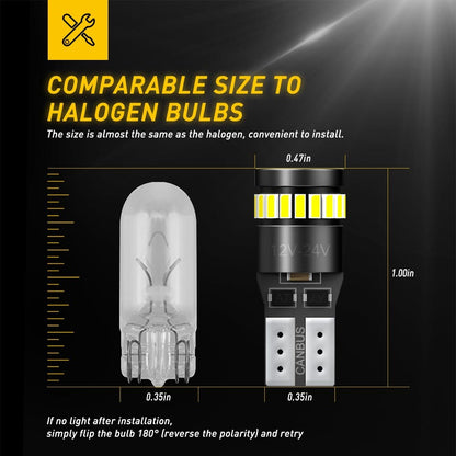 10x AUXITO Canbus White 168 W5W T10 LED Car Side Wedge Parker Light Globe Bulb