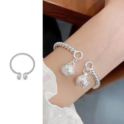 Bangle Bowknot Bell Bracelet Jewellery Korean Wrist Chain Women Silver Pack AU