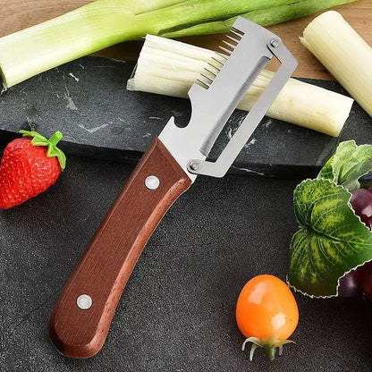 Stainless Steel Vegetable Peeler Wooden Handle Fruit Potato Slicer Kitchen Tool