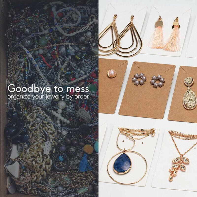 Earrings Necklace Studs Display Cards 40pcs Jewellery Paper Holders 6x9cm Set AU