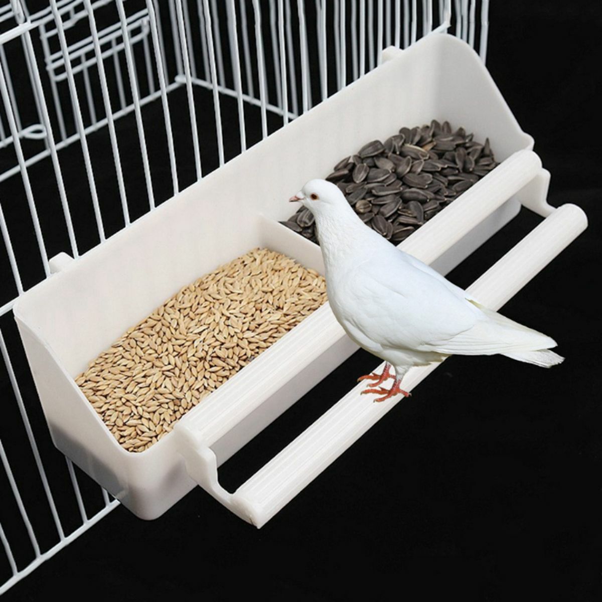 Parrot Pet Cage Bird Food Feeder Bowl Standing Hanging Bowl Water Dispenser Box.