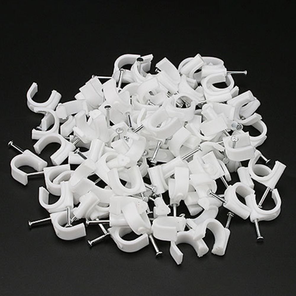 100pcs U Shape Cable Clips Clamp Wire Management Durable Circle Wall Clip  Home