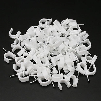 100pcs U Shape Cable Clips Clamp Wire Management Durable Circle Wall Clip  Home