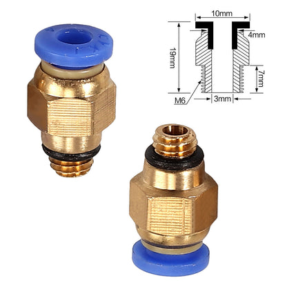 3D Printer PTFE Tube Pneumatic PC4-M10 Straight Connectors 1.75 mm Filament