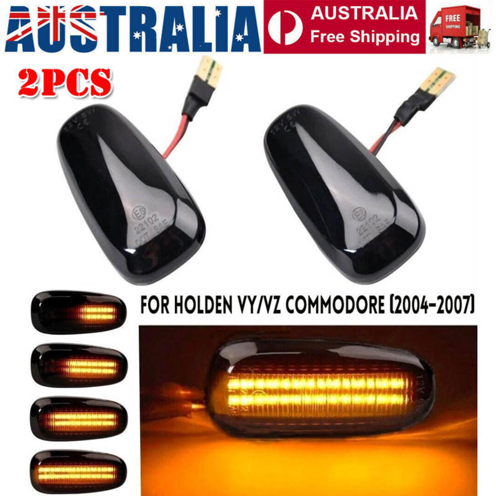 2Pcs For Holden VY/VZ Commodore 2004–2007 Sequential LED Indicators - Smoked