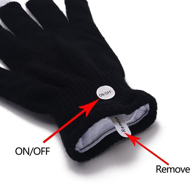 1Pair Rainbow Flow LED Light Black Glove Rave Party Glow Games Night mode Glove