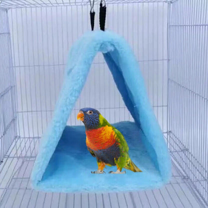 Color Cage Bird Hut Toy Parrot Tent Hang Cave Bed Triangle Nest Pet Hammock