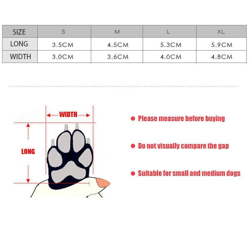 4PCS Anti Slip Waterproof Protective Dog Shoes Rain Boots Pet Socks Booties New