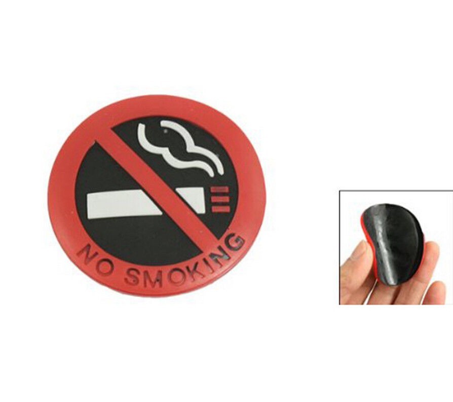 5pcs No Smoking Sign Sticker Decal 50mm Round Self Adhesive Wall Window Car Safe