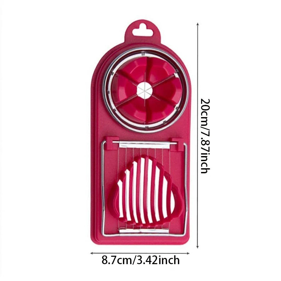 2-in-1 Egg Cutter – Stainless Steel Wire Slicer with PP Base, Kitchen Tool