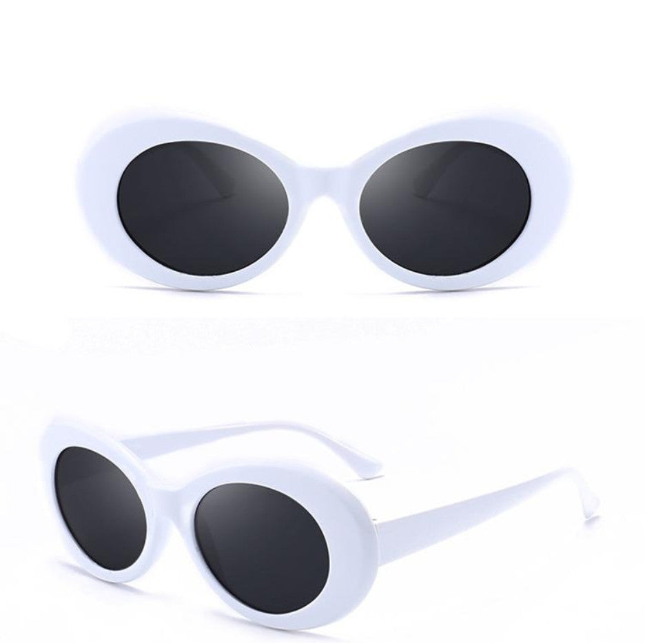 Unisex Clout Goggles Sunglasses Rapper Kurt Cobain Oval Shades Grunge Glasses