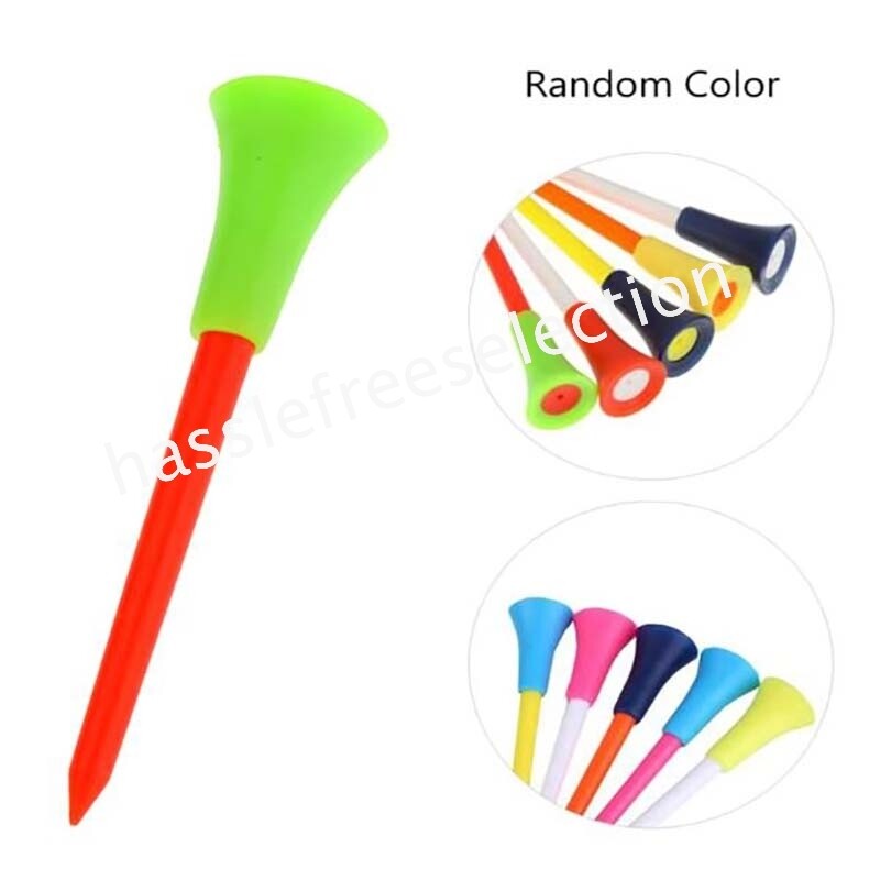 50-500 Pack 83mm Golf Tees Plastic With Rubber Multi Color Cushion Top Quality – Compatible with Golf