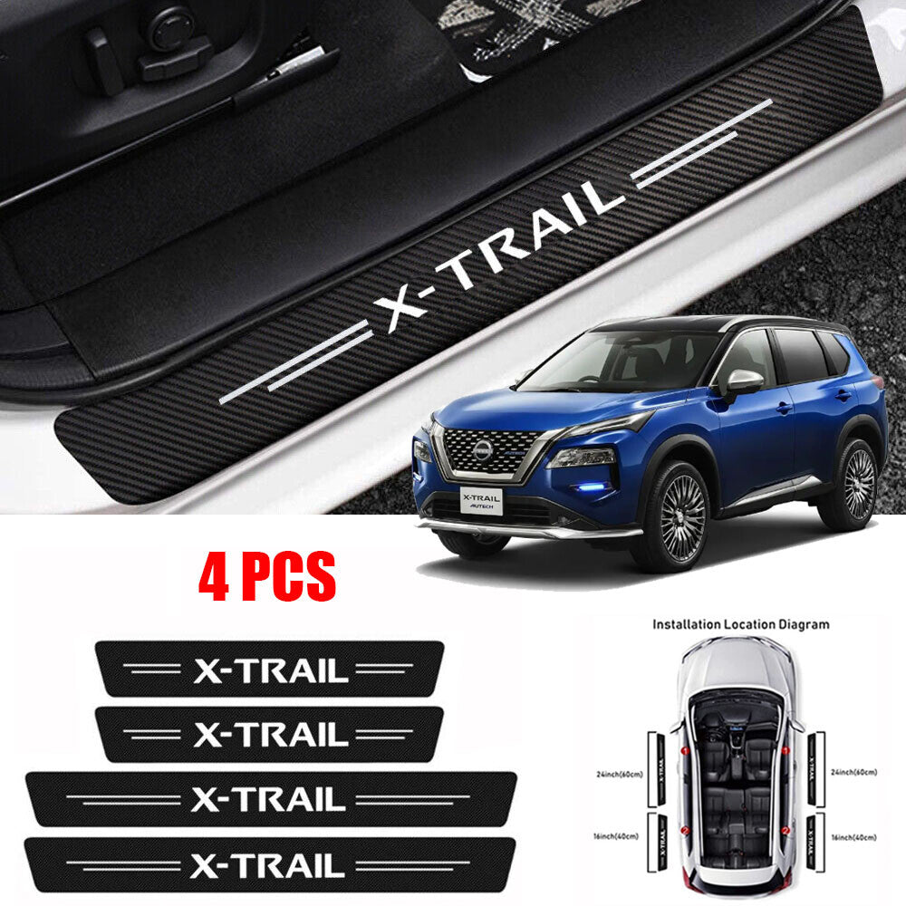 4pcs Compatible with Nissan X-TRAIL Accessories Car Door Sill Protector Guard Step Stickers