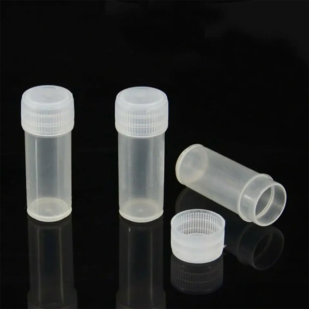 50PCS Plastic Plastic Vials with Lids 5ML Test Tube for Lab  Small Items
