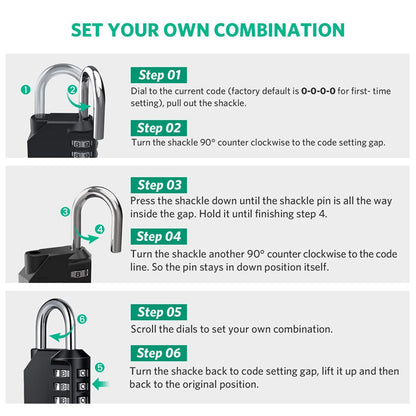 Combination-Lock 4 Digit Outdoor Waterproof Padlock,Gate,Locker,Hasp Number Lock