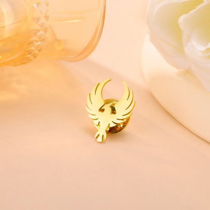 Stainless Steel Phoenix Brooch Pin No Rust Metal Badge  Shirt Accessories