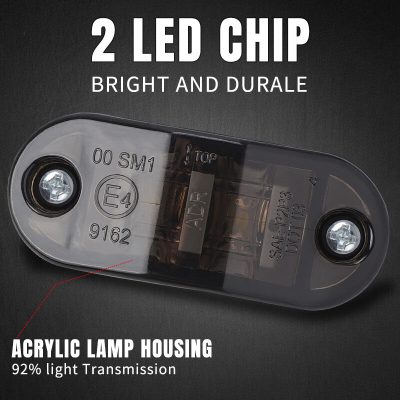 LED CLEARANCE LIGHTS SIDE MARKER LAMP TRAILER TRUCK CARAVAN RV RED AMBER WHITE