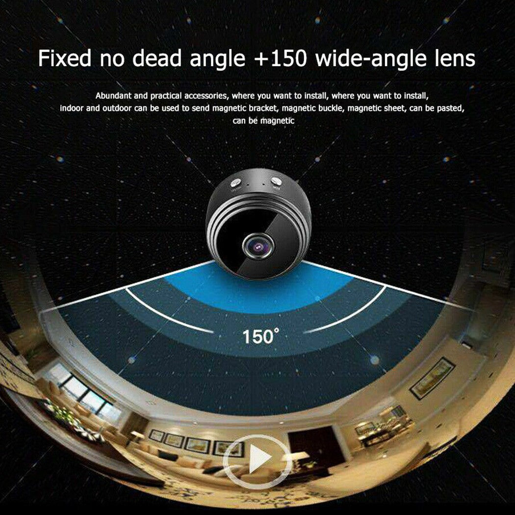 Mini WiFi Security Camera 1080P Wide Angle IR Night Vision Motion Detect SD AU