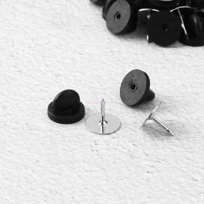 HOT 50xClutch Pins Tacks Blank Pins w/Locking Pin Backs for Lapel Tie Hat Badge