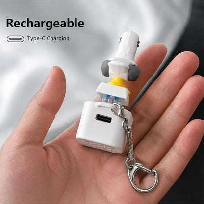 Seagull Mine Keychain,Button with Sound Rechargeable Keyboard Clicker Fidget Toy