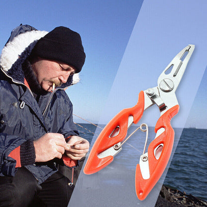 Fishing Pliers Scissors Line Cutter Braid Split Ring Tool Lip Grip TACKLE  AU
