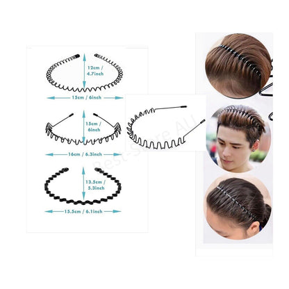 Black Metal Sport Hairband Headband Wave Style Hair band For Unisex Men Women AU