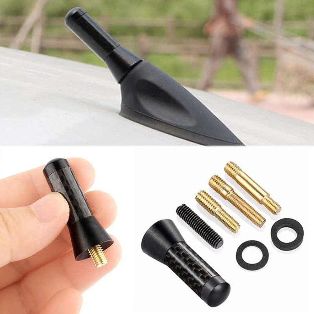 Car Bee-Sting Stubby Short Carbon+Black Aerial  Arial Mast Antenna FM-AM