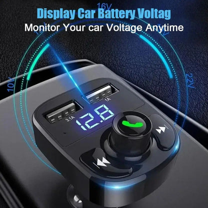 Bluetooth 5.0 Wireless Car FM Transmitter MP3 Player Radio 2 USB Charger Adapte