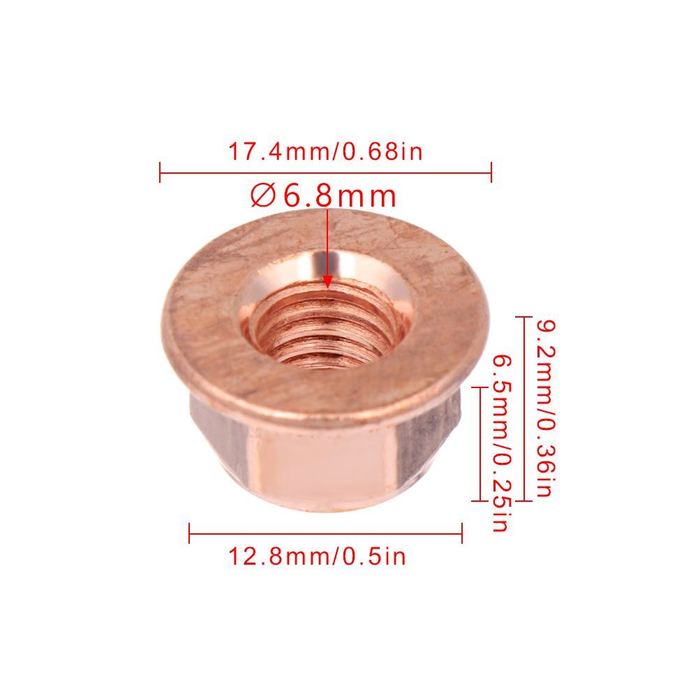High Quality Tool Flashed Exhaust Copper M8 Nut 8mm Nuts High Temperature Nuts
