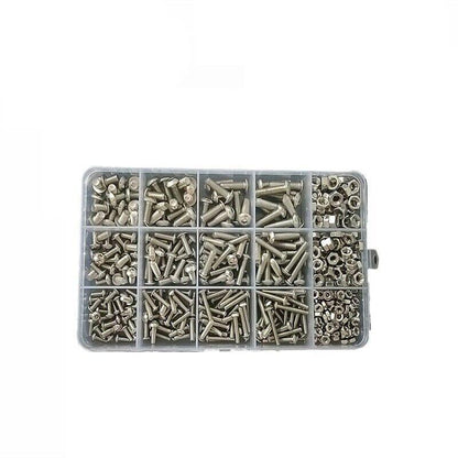 500PCS M3 M4 M5 Stainless Steel Hex Button Head Screw Bolt Nut Set Kit Bolt Kits