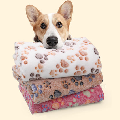 Pet Mat Paw Print Cat Dog Puppy Fleece Soft Pet Blanket Bed Cushion SML Size