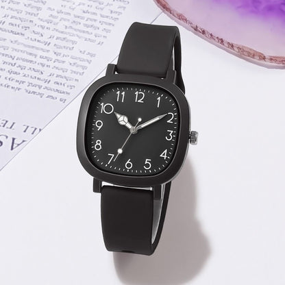 Stainless Steel Women Watch Silicone Ladies Watches Quartz Wristwatches
