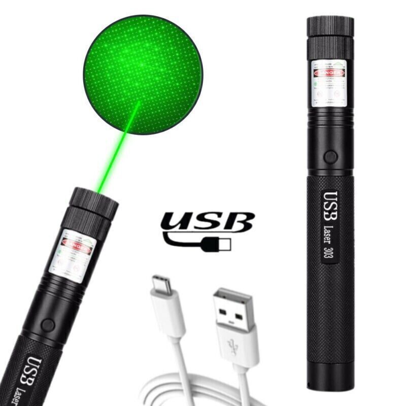 990Miles Rechargeable Green Laser Pointer Pen Astronomy Lazer Star Visible Beam