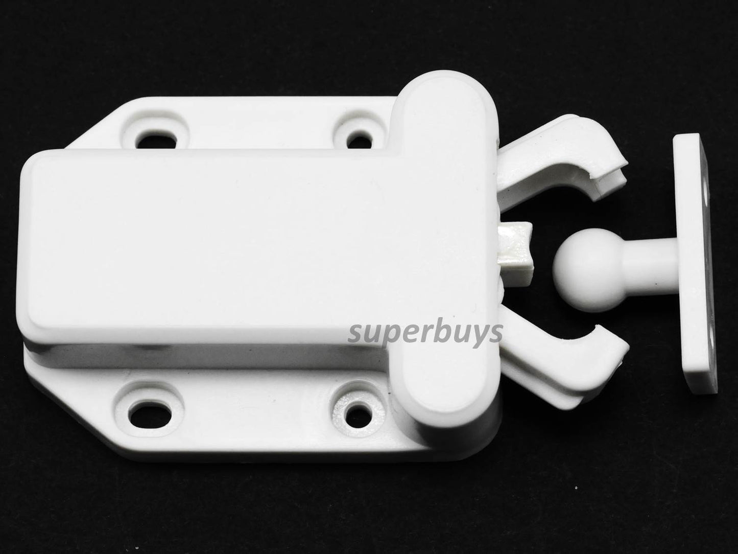2 Set White Beetle Touch Latch Push In To Open Drawer Cabinet Door Catch Lock