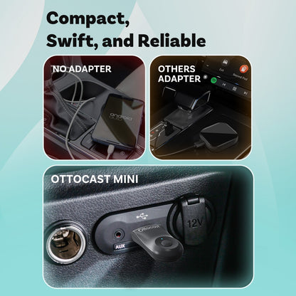 Ottocast Wireless Carplay Mirror iPhone Cars Adapter 3 in 1 Compatible w/Airplay