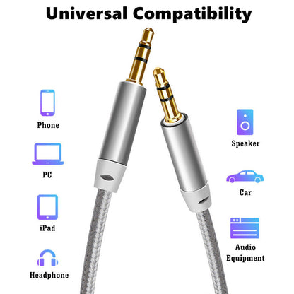 3.5MM MALE TO MALE AUX CABLE CORD CAR AUDIO PC HEADPHONE JACK FOR CAR AND PHONE