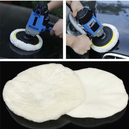 Universal White Woolen Fleece Buffing Pad Waxing Car Polish Buffer Bonnet Cover*