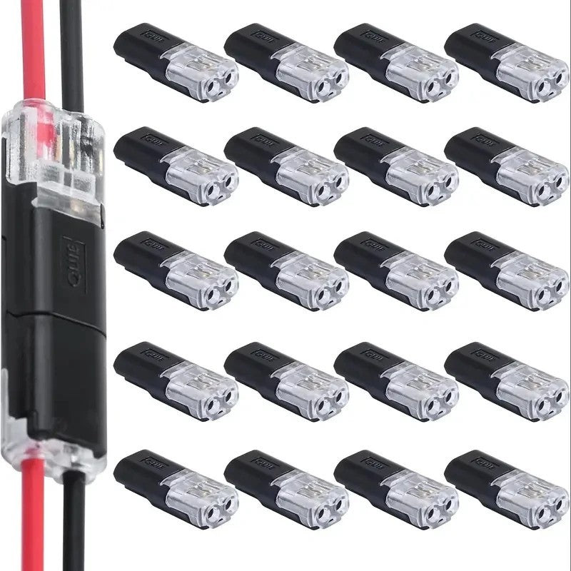 20/50/100 H2 2-Pin Wire Connectors Quick Connect Terminal Block Nylon Copper