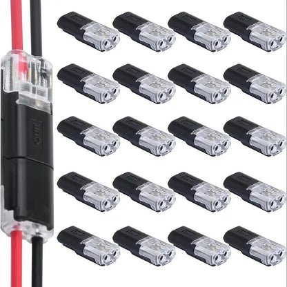20/50/100 H2 2-Pin Wire Connectors Quick Connect Terminal Block Nylon Copper
