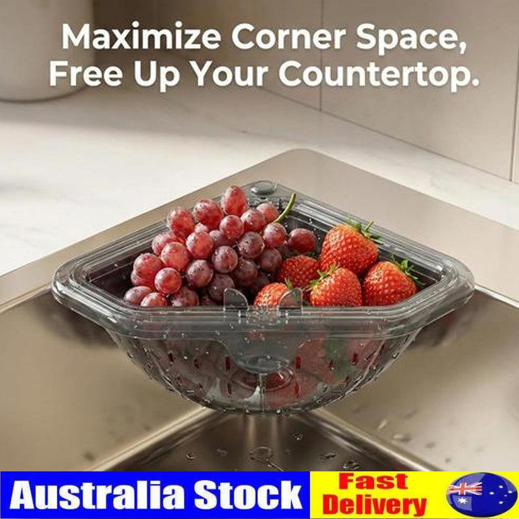 Triangular Magnetic Corner For Sink Strainer Basket Touchless Kitchen Drain