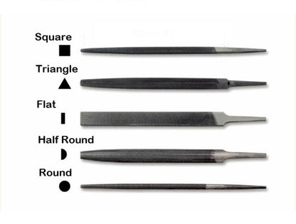 Industrial Steel Files Medium/Second Cut Flat/Round/HR/Triangle/Square:8"-14"
