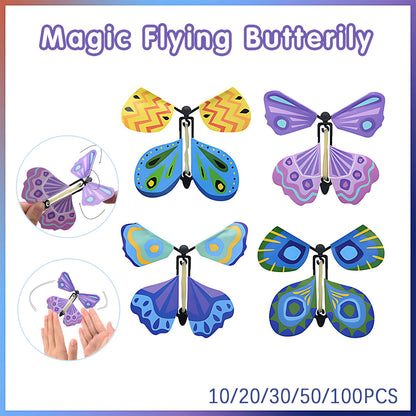10/20/30/50/100x Magic Wind Up Flying Butterfly Surprise Birthday Greeting Gifts