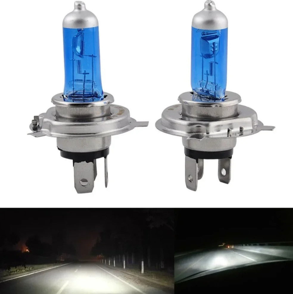 2X H4 100W / 90W 5000k 12V Xenon White Hi Low Beam Truck Headlight Globes Bulbs