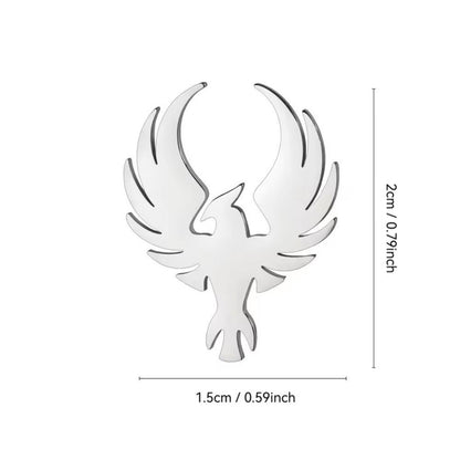 Stainless Steel Phoenix Brooch Pin No Rust Metal Badge  Shirt Accessories