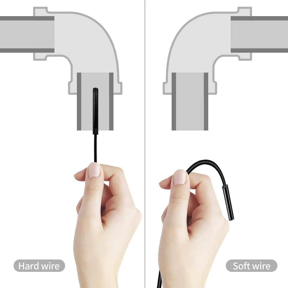 1080P Dual Lens Borescope Endoscope Camera for iPhone Android Car Pipe Mechanic