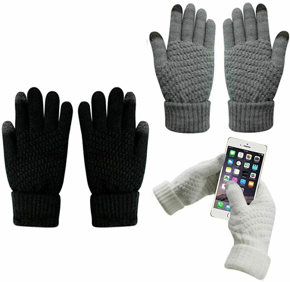 Knitted Winter Gloves Cashmere Knitted Women Autumn Warm Touch Screen Gloves