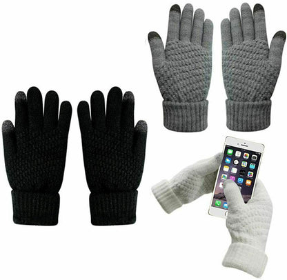 Knitted Winter Gloves Cashmere Knitted Women Autumn Warm Touch Screen Gloves